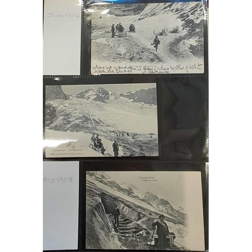 1040 - BERNESE ALPS AND EIGER DISTRICT PPCs, WITH CLIMBERS: Two binders containing a range of cards mainly ... 