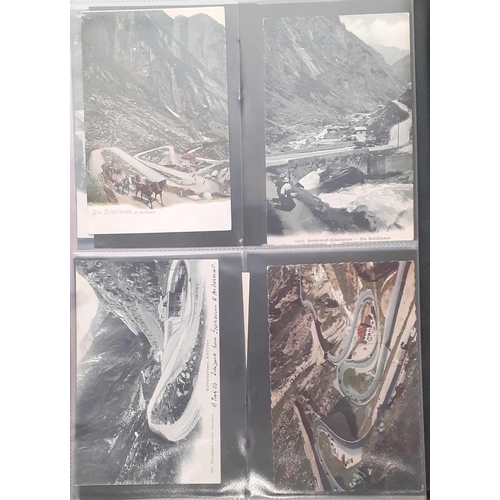 1041 - MAINLY EARLY PICTURE POSTCARDS OF THE AREA OF INTERLAKEN, LAKE THUN, LAKE BRIENZ, ETC.: Two folders ... 