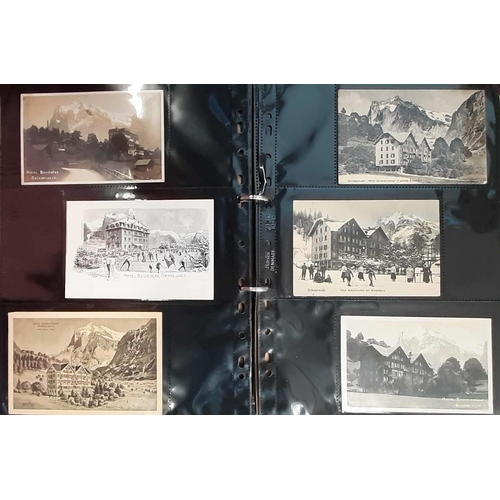 1042 - PICTURE POSTCARDS OF GRINDELWALD HOTELS & SURROUNDING AREA: A folder containing an immaculate collec... 