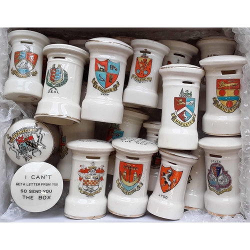 422 - CRESTED PORCELAIN/CHINA PILLAR BOX MODELS - KENT: A remarkable collection of decorative china items ... 