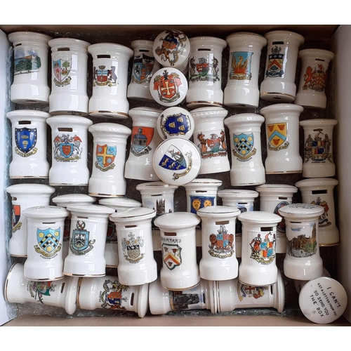 427 - CRESTED PORCELAIN/CHINA PILLAR BOX MODELS - WEST MIDLANDS: A remarkable collection of decorative chi... 