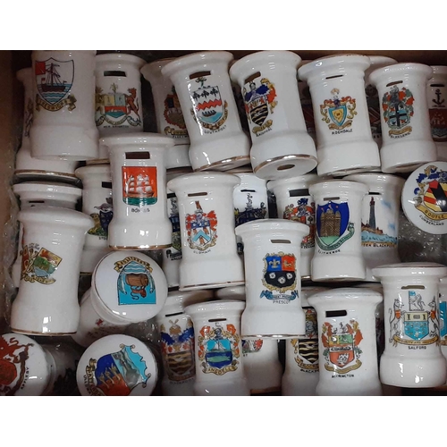 432 - CRESTED PORCELAIN/CHINA PILLAR BOX MODELS - LANCASHIRE & NORTH-WEST ENGLAND: A remarkable collection... 