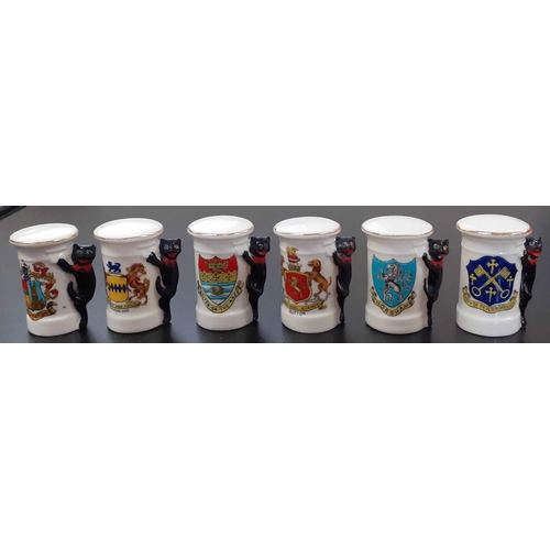 434 - ARCADIAN CRESTED/HERALDIC PORCELAIN PILLAR BOX MODELS - GREAT BRITAIN: A remarkable collection of at... 