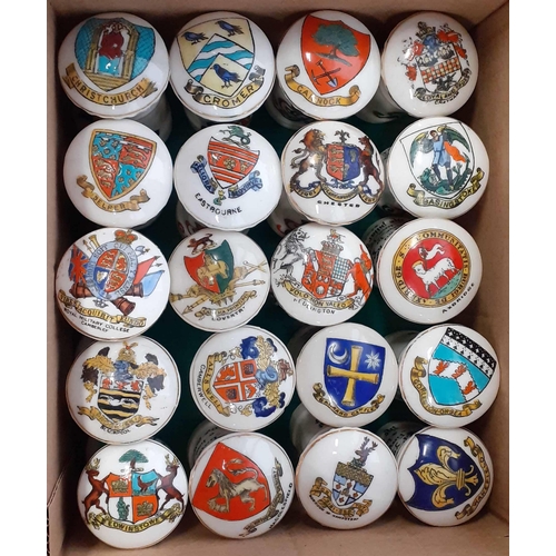 434 - ARCADIAN CRESTED/HERALDIC PORCELAIN PILLAR BOX MODELS - GREAT BRITAIN: A remarkable collection of at... 