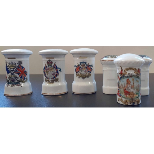 439 - COMMEMORATIVE CRESTED CHINA PILLAR BOX MODELS - EVENTS & WWI: An attractive and unusual collection c... 