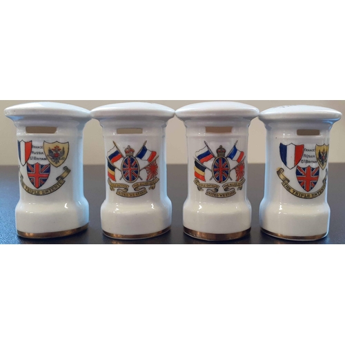 439 - COMMEMORATIVE CRESTED CHINA PILLAR BOX MODELS - EVENTS & WWI: An attractive and unusual collection c... 