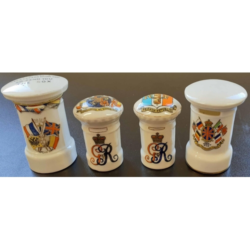 439 - COMMEMORATIVE CRESTED CHINA PILLAR BOX MODELS - EVENTS & WWI: An attractive and unusual collection c... 