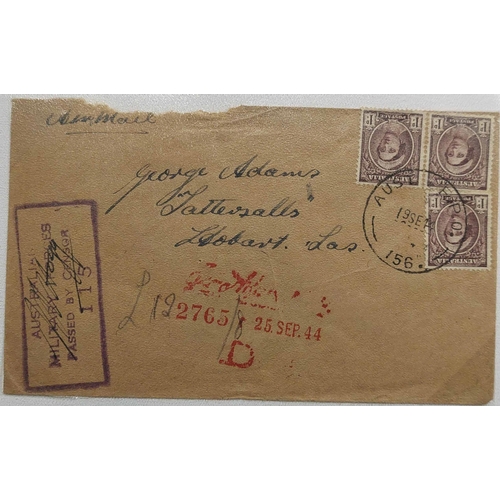 161 - WWII AUSTRALIAN & US MILITARY MAIL IN PAPUA & NEW GUINEA: Binder holding a 1942-1946 collection of c... 