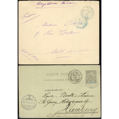 241 - FRANCE WEST AFRICAN COLONIES; 1895-1906 group inc. Corps d'Occupation mails with 1895 pair env Bamak... 