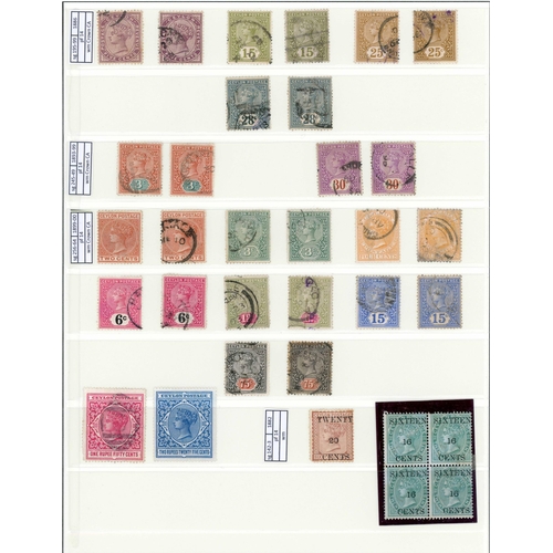 632 - ** 1866-1900 MINT & USED COLLECTION: Later QV issues on 3 Lindner hingeless album leaves, mostly use... 