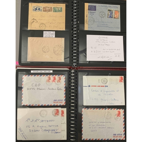 749 - GUYANE - MAIL TO FRANCE 1907-2008: Two albums with selection of covers & cards inc. useful earlier (... 