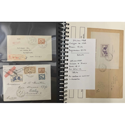 753 - INDOCHINE - TO NON-FRENCH ADDRESSES: Album with range of covers & cards to non-French addresses 1902... 