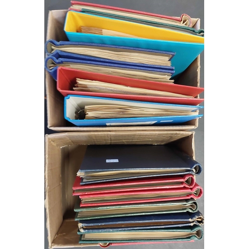 13 - FOREIGN COLLECTIONS: Housed in 14 albums/binders in two cartons. Mainly used, early to middle period... 