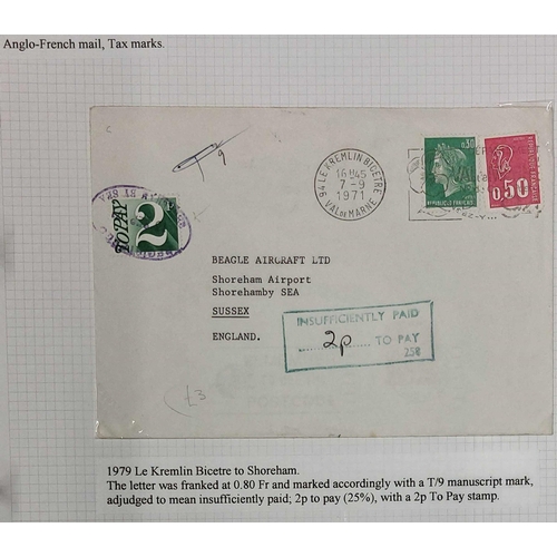 700 - POSTAGE DUE: 1915-61 Study of underpaid incoming mail (mainly French) with postage due labels inc at... 