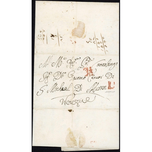 149 - VENETIAN REPUBLIC 18th CENTURY LETTERS: 1761-1779 selection inc. 1761 EL Bonavigo to Venice with red... 