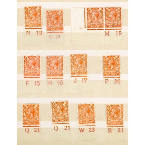 1574 - 1912-24 & 1924-26 CONTROLS: A mint collection of control pieces inc. ½d (20, inc. a pair), 1d (24, i... 