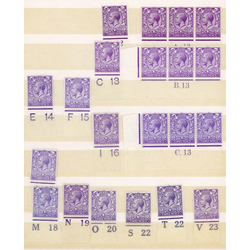 1574 - 1912-24 & 1924-26 CONTROLS: A mint collection of control pieces inc. ½d (20, inc. a pair), 1d (24, i... 