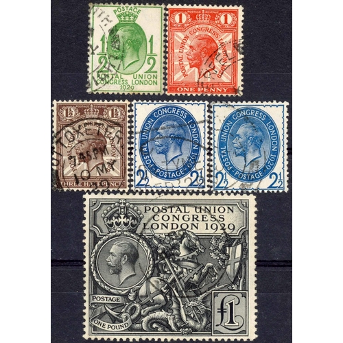 1590 - 1929 P.U.C. ½d to 2½d (2, shades) and £1 black. Fine used examples. SG 434-438. £560. (6)