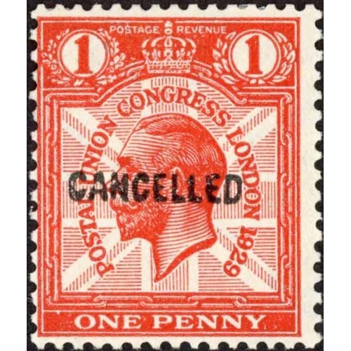 1592 - 1929 P.U.C. 1d scarlet with inverted wmk. overprinted 