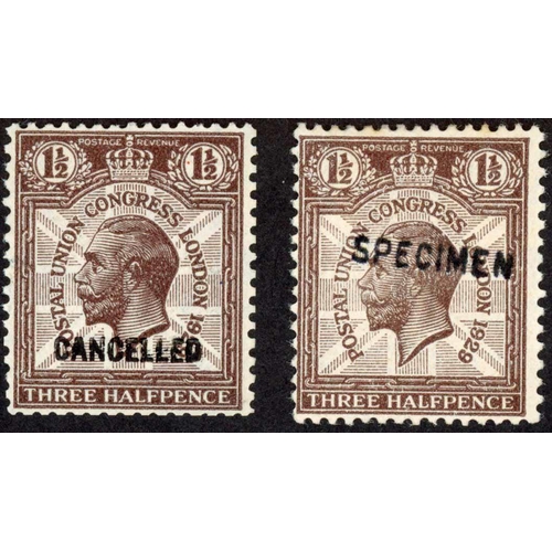 1594 - 1929 P.U.C. 1½d brown overprinted 