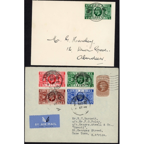 1601 - 1935 SILVER JUBILEE - F.D.C. TO S. AFRICA: 7 May 1935 env. from London to Cape Town bearing QV ½d br... 