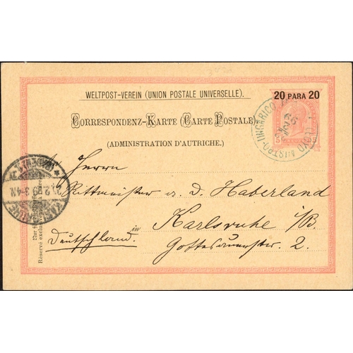 187 - AUSTRIA - ROMAN NUMERAL SHIP CANCELS INC. SCARCE AUSTRO-UNGARICO; 1889-1910 selection with 1889 2kr ... 