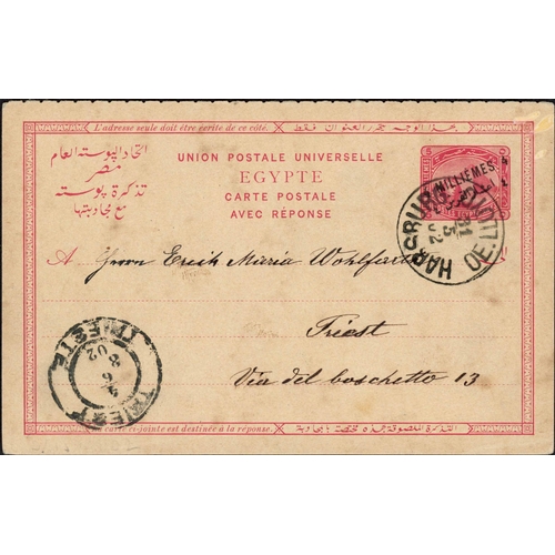 194 - EGYPT: 1890-1925 collection with an Egypt connection inc. 1890 uprated 5m Egypt PS env. to Sweden us... 