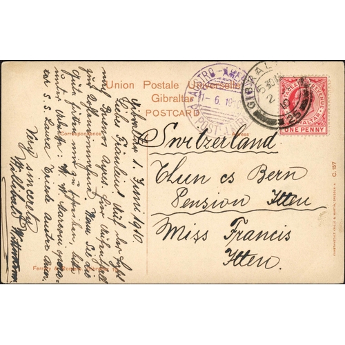 201 - LLOYD AUSTRO-AMERICANA LINE: 1900-29 group with 1900 Brazil 40r. PS PC addressed to Perim (Aden) can... 