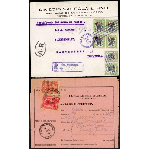 249 - CENTRAL AMERICA - DOMINICAN REPUBLIC/GUATEMALA/HAITI/HONDURAS/MEXICO - COVERS & FORMS: 1895-1941 col... 