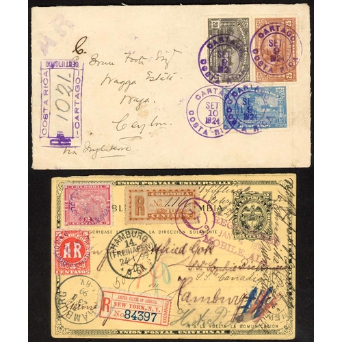 252 - SOUTH AMERICA - COLOMBIA/COSTA RICA/CUBA/CURACAO - COVERS, FORMS, ETC.: 1891-1951 collection inc. 18... 