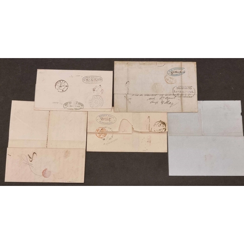 301 - BRAZIL - DIFFERENT PERNAMBUCO FAC TYPES ON MAIL TO PORTUGAL, FRANCE OR G.B.: 1829-1873 E/ELs from Pe... 