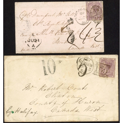 332 - G.B. 1d/6d FRANKINGS JUST BEFORE & AFTER CANADIAN DECIMALISATION - G.B. 