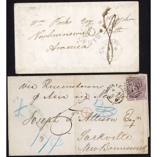 353 - NEW BRUNSWICK - INGOING STAMPED/STAMPLESS MAIL EX G.B. INC. H.S. 