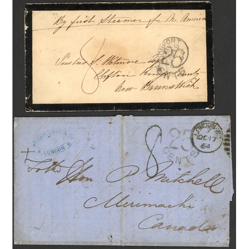 353 - NEW BRUNSWICK - INGOING STAMPED/STAMPLESS MAIL EX G.B. INC. H.S. 