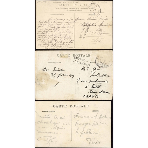 396 - SHIP WRECK MAIL - FRANCE - THE COLLISION & GROUNDING OF SS VILLE D'ALGER: 1909 group inc. env. proba... 