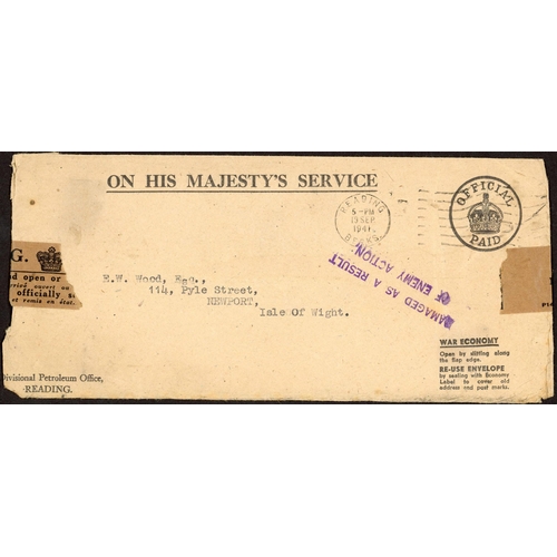 415 - SHIP WRECK MAIL - WWII MAILS SS ALHENA & IOW FERRY INCIDENTS: 1941 group inc. env. London to Athens;... 