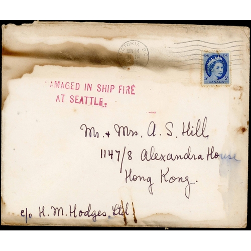 416 - SHIP WRECK MAIL - 1950's WORLD MIX INC. USA, BAHAMAS, FINLAND, CANADA, ETC.: 1950-56 group inc. 1950... 