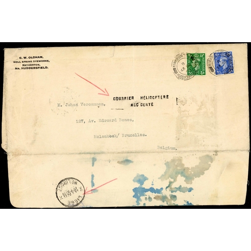 447 - AIR CRASH MAIL - GREAT BRITAIN TO SOUTH AFRICA/BELGIUM/SWITZERLAND/CANADA/USA: 1939-50 collection on... 