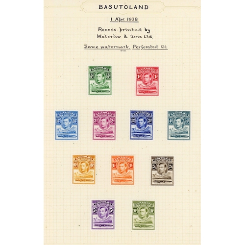 45 - BASUTOLAND & BECHUANALAND KGVI MINT COLLECTION: Inc. 1938 long defin. sets to 10/- for both territor... 