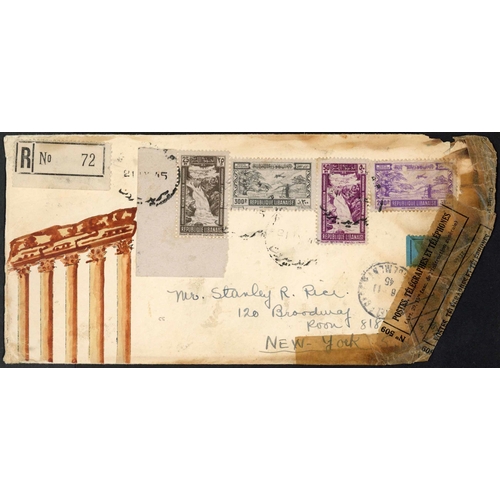 451 - AIR CRASH MAIL - 1944-45 WORLD MIX - INC. BRAZIL/LEBANON/BELGIAN CONGO: A collection on leaves inc. ... 