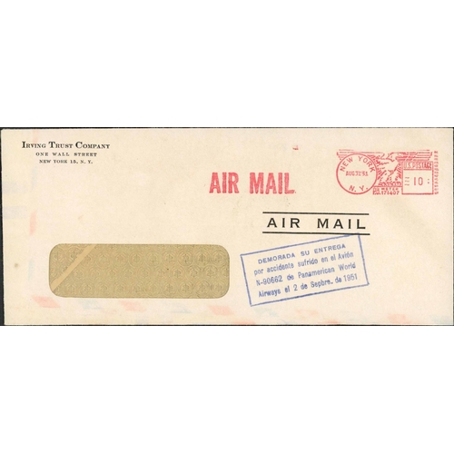 458 - AIR CRASH MAIL - U.S.A./ITALY/JAMAICA/VENEZUELA/NETHERLANDS/CANADA/EGYPT: 1951-1959 collection inc. ... 