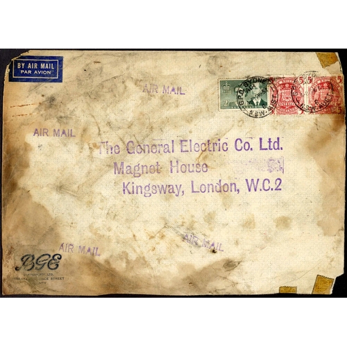 461 - AIR CRASH MAIL - AUSTRALIA TO UK - SINGAPORE CRASH 1954: Collection of covers flown by a Super Const... 