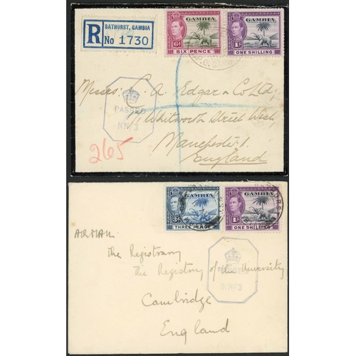 472 - LOCAL TERMINAL CENSORSHIP AT GAMBIA: 1941/3 covers to GB inc. Apr. 1941 env. Gambia to Manchester vi... 