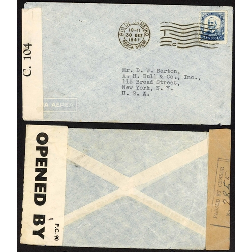 475 - OPERATIONS AT SAN JUAN (PUERTO RICO) 1942 - RARE EARLY CENSORSHIP LABELS, ETC.: 1941/42 covers showi... 