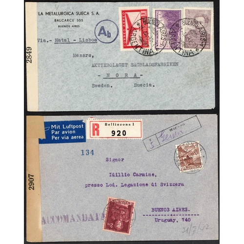 475 - OPERATIONS AT SAN JUAN (PUERTO RICO) 1942 - RARE EARLY CENSORSHIP LABELS, ETC.: 1941/42 covers showi... 