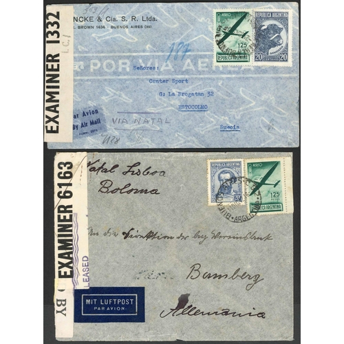 476 - OPERATIONS AT SAN JUAN (PUERTO RICO) DURING 1943: 1943 covers inc. Jan. Regd air mail env. Argentina... 