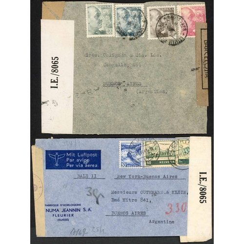 476 - OPERATIONS AT SAN JUAN (PUERTO RICO) DURING 1943: 1943 covers inc. Jan. Regd air mail env. Argentina... 