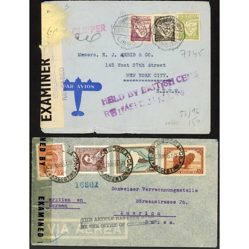 477 - MAIL 'CONDEMNED' AT SAN JUAN (PUERTO RICO) OR BERMUDA: 1942-5 covers inc. Nov. 1942 France to Argent... 