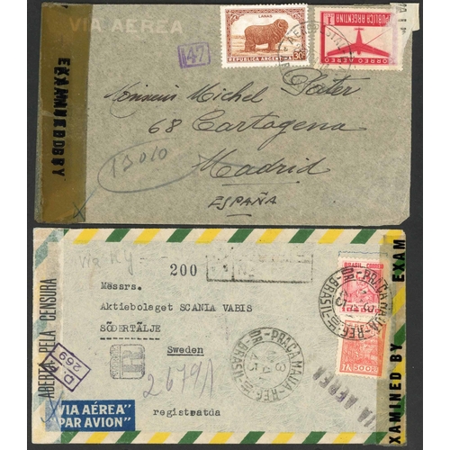 479 - LATER CENSOR OPERATIONS AT SAN JUAN (PUERTO RICO): 1944-45 covers inc. Feb. 1944 Postcard Switzerlan... 