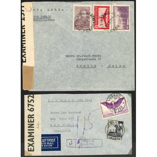 483 - PAN AM LATI SUBSTITUTE ALTERNATIVE ROUTES - MAINLY WITH BERMUDA/TRINIDAD CENSORS: 1942-44 covers by ... 